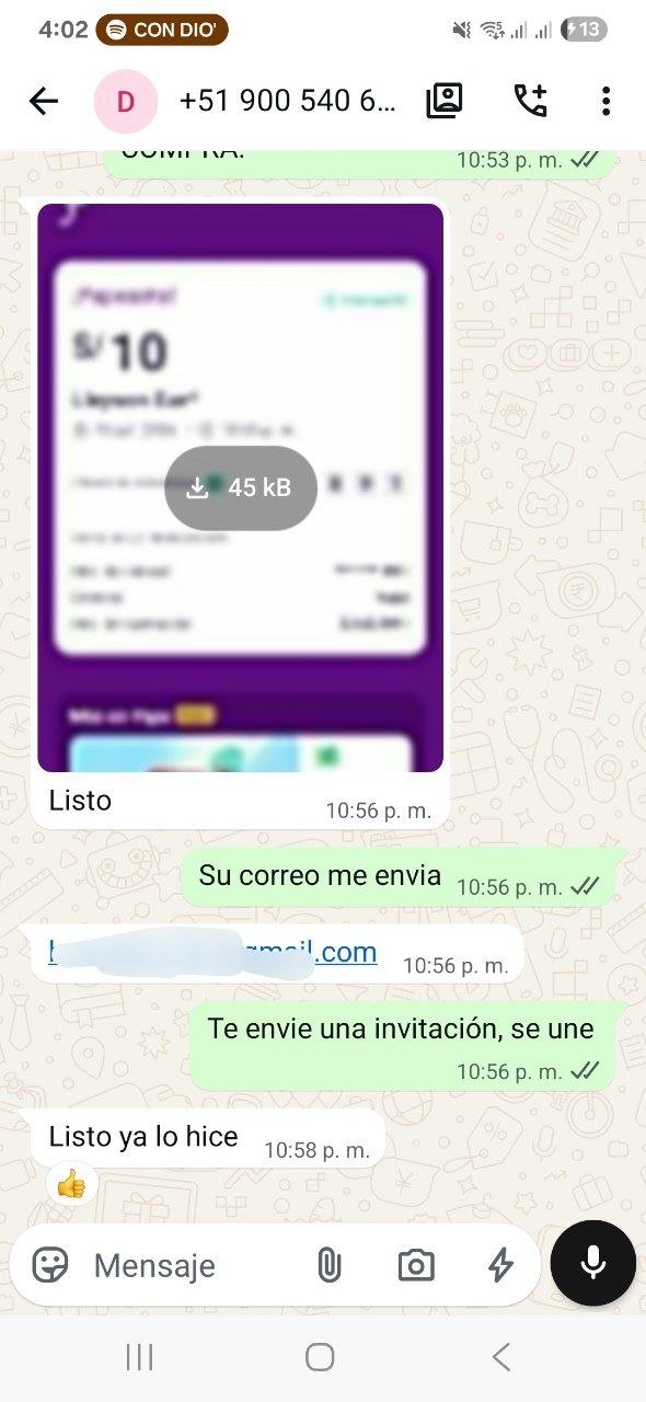 Comprobante de pago y activación de un cliente