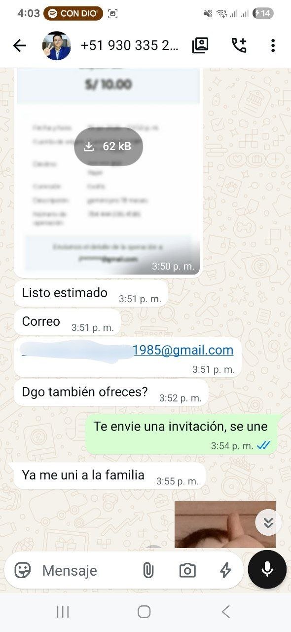 Comprobante de pago y activación de un cliente